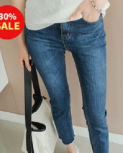 하이웨스트 속밴딩 일자진