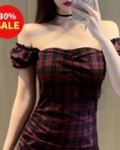 덴티 체크셔링 원피스