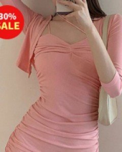 컬스 가디건 원피스