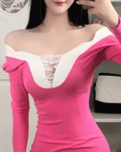 팝스 레스배색 원피스