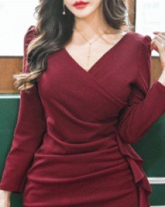 시젠 옆프릴 랩원피스