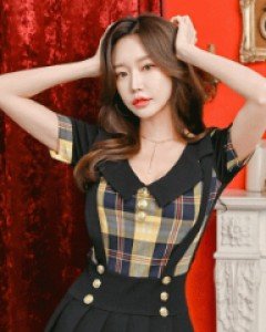 예실 멜빵체크 원피스