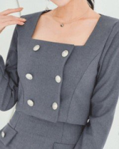 러펙 버튼크롭 자켓