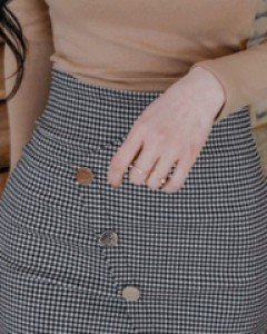 록시 사선언발 스커트