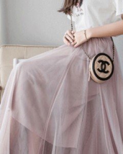 테시 쉬폰롱 스커트