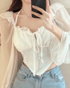 무드 쉬폰오프 블라우스