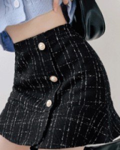 프릴 트위드 스커트