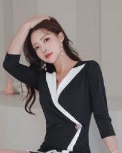 로즈버튼 7부 원피스