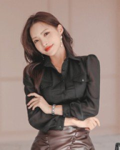 휴런 소매쉬폰 블라우스