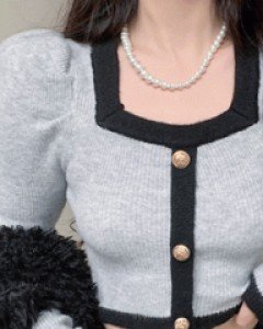 디페르 배색 니트