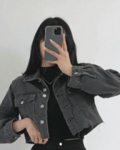 윤아 데님 청자켓