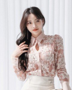 시아 메쉬플라워 블라우스