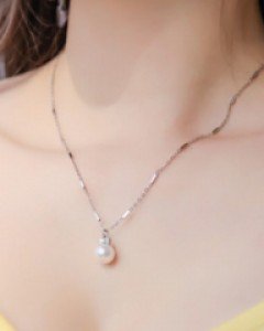 앙블 진주패턴줄 목걸이