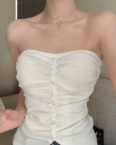 셔링 콩단추니트 탑