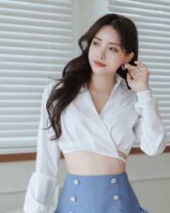 럭키 랩끈 크롭탑