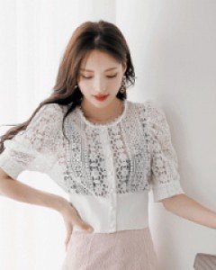 써니 레이스크롭 가디건