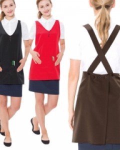 HBYK 포그니 V넥 단추X형 앞치마-대