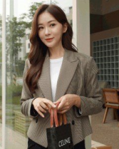 멜소 체크자켓