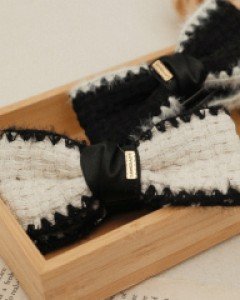 큐틴배색 리본헤어핀