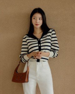 론세일러 스트라이프가디건