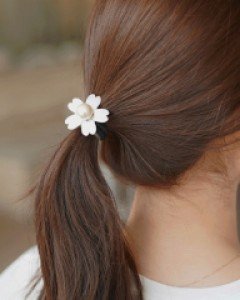 레밋진주 플라워머리끈
