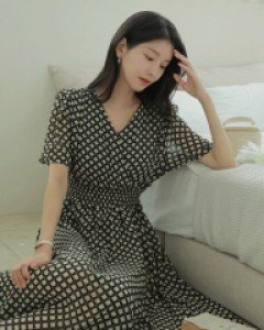 넬로스모크 패턴랩원피스