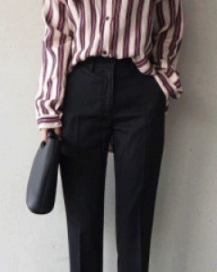BO-32(S~XL)리얼핏 옆밴딩 슬랙스(블랙)