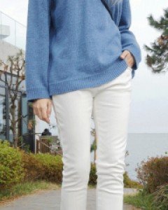 NA1447(S~XL)노잉 기모 일자진(아이보리)