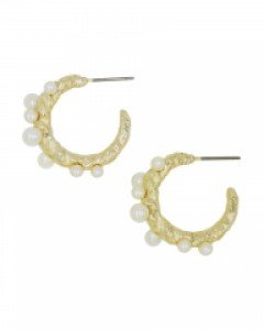 Tinfoil Pearl Hoop Earrings