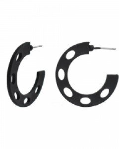 Black Hoops Earrings