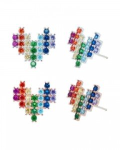 Rainbow Heart Earrings [강민아 착용]