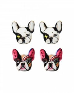 [1+1] Lulu face Stud Earrings