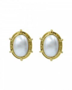 Pearl Oval Earrings