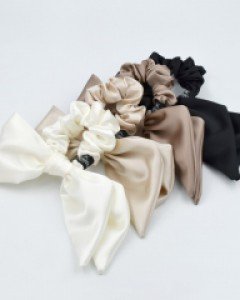 Satin Half Bow Scrunchie
