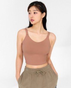 베이직 플레인 크롭탑 루시핑크