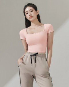 젤라 인텐션 와이드 스퀘어 크롭탑 피치버드