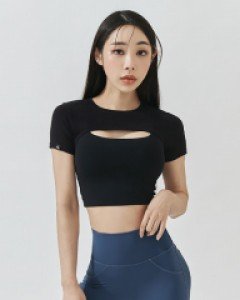 소프트터치 레이어드 숏슬리브 블랙