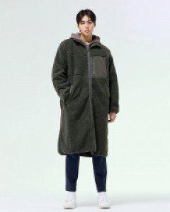 리버서블 퀼팅 플리스 코트 쉐도우카키