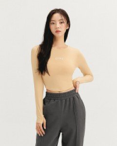 코튼라이크 핑거홀 롱슬리브 골드키위