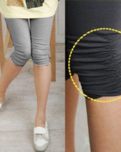 [임부레깅스] 임산부 7부 셔링 임부레깅스  (그레이/먹색)/임산부바지/