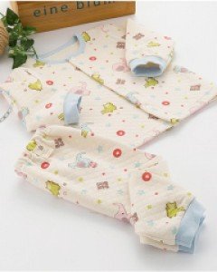 [네츄라오가닉] 오가닉 코튼 악어 코끼리 누빔 보온내의 (80호) - 블루