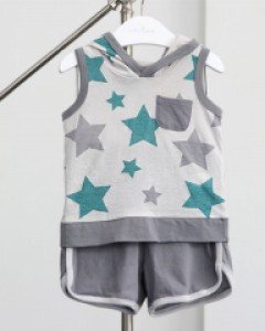 [큐비앤맘-80% 핫딜] 스타캡 후드 나시 상하 (80~90호) - 그레이