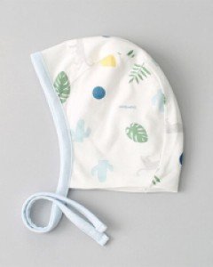 [큐비앤맘] 밤부 라엘 싱글 신생아 모자 - 블루