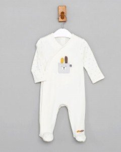 [밤부아일랜드] 밤부베베곰 양면 신생아 배냇 우주복 (신생아/70호)