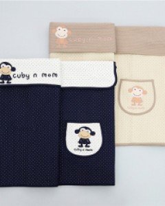 [큐비앤맘] 몽이 7부 안장 포대기 (네이비/베이지)