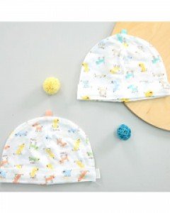 큐비앤맘] 강아지 나염 신생아 모자 (오렌지/민트)