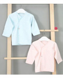 [큐비앤맘] 스노우 크라운 배냇저고리 (핑크/블루)