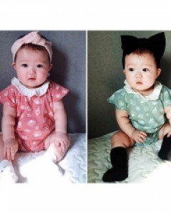 [네츄라오가닉] 오가닉코튼 소라 여아 우주복 (민트/핑크) 2가지색상