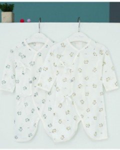 [큐비앤맘] 디디 오리 배냇가운 (그린/옐로우)