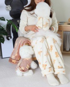 겨울 커플룩으로 찰떡 그루밍독 슬리핑베어수면조끼(강아지)